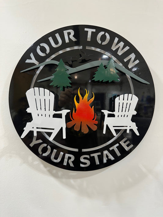 Proud Town State Plaque -Around the Fire Theme