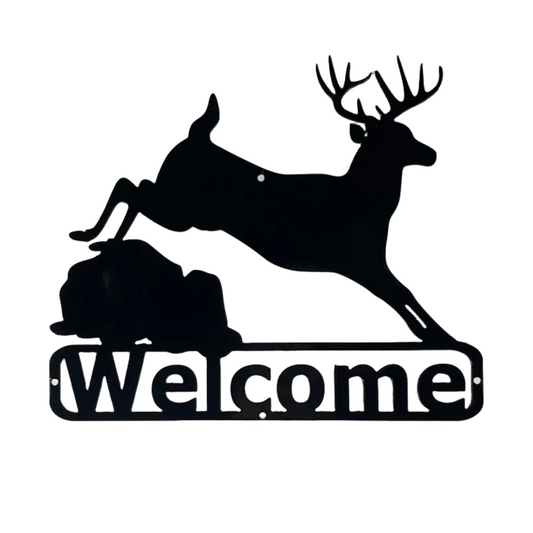Bounding Stag Welcome Sign